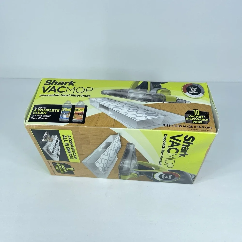 Shark Disposable Hard Floor VacMop Vacuum Mop Pad Refills 10 Count VMP10 Sealed